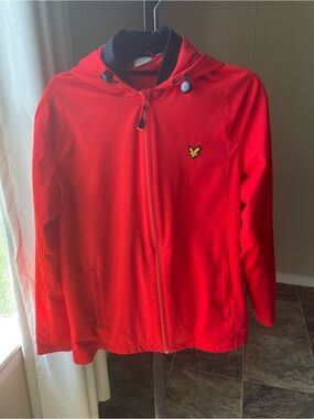Lyle & Scott Red Hooded Jacket with Black Trim